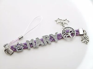 Personalized TREE Custom CELLPHONE STRAP 3.5mm ANTI DUST PLUG Rhinestone - Picture 1 of 5