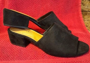 "Nuevo con caja Comfortview vestido deslizantes/mulas talla 7,5 con tacón cuadrado 1,5" gamuza sintética - Imagen 1 de 8