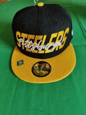 Pittsburgh Steelers Men's NEW ERA Fitted Hat 59Fifty NFL Football Size 7 3/8   - Imagem 1 de 4