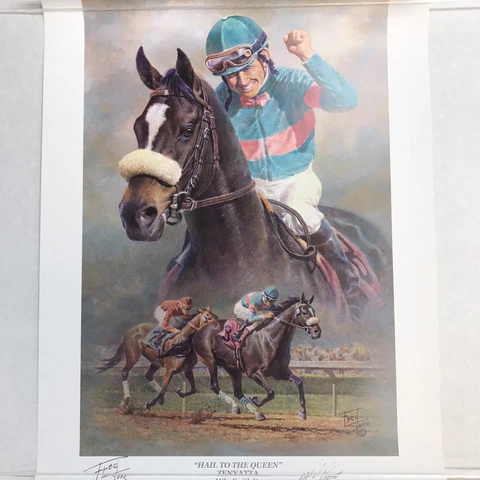 Fred Stone Hail to the Queen Zenyatta Poster 27 x 19  Mike Smith Autographed Cover