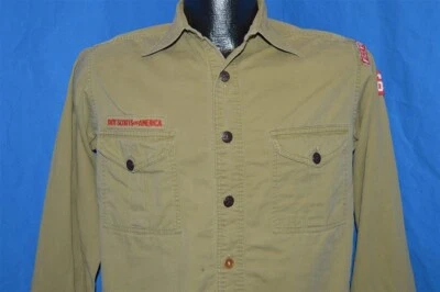 vtg 40s BOY SCOUTS AMERICA BSA CHANGE BUTTON GRAND JUNCTION 60 UNIFORM SHIRT S - Image 1 of 4