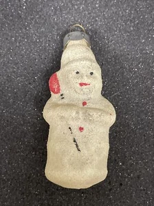 Seltener antiker mattierter Schneemann aus den 1930er Jahren figuraler Weihnachtsschmuck - Bild 1 von 23