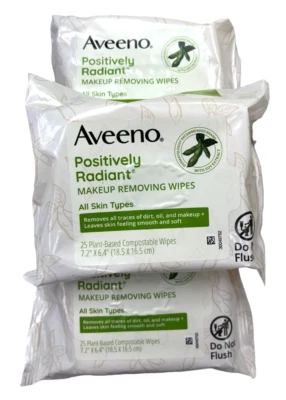 Paños desmaquillantes Aveeno positivamente radiantes 25 ct (paquete de 3) / Foto 1 de 2