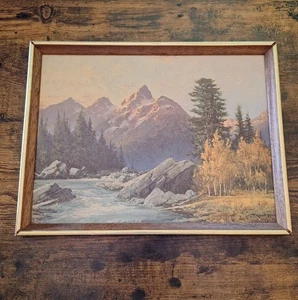 Robert Wood Grand Teton Snake River 12X16 Framed Canvas Print Art Mountains ⛰️ - Picture 1 of 13