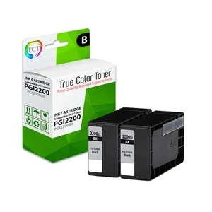 2Pk TCT PGI-2200 Black HY For Canon Maxify MB5020 MB5320 iB4020 Compatible Ink - Picture 1 of 6