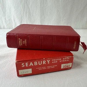 Seabury rotes Leder bischöfliches gemeinsames Gebetbuch und Gesangbuch 1952 in Originalkarton Vintage - Bild 1 von 17