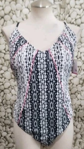 SO Swimsuit Juniors Size XXL Tribal Pink Black White Padded Bust Beach Cruise - Picture 1 of 12