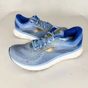 Brooks Glycerin 19 Running Sneakers Shoes Blue Gold 1203171B470 Women 8 - Picture 1 of 13