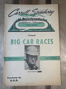 1949 AAA Big Car Race Program, Carrell Speedway, Jack McGrath Cover - Picture 1 of 11