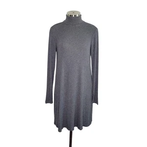 GAP Cozy Knit Long Sleeve Turtleneck Sweater Dress Women's Size S Petite Gray - Picture 1 of 8