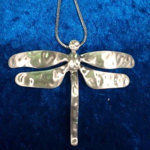 Libelle Anhänger 9 cm Halskette Kette 60 cm versilbert Ethno Gothic Schmuck edel - Bild 1 von 3