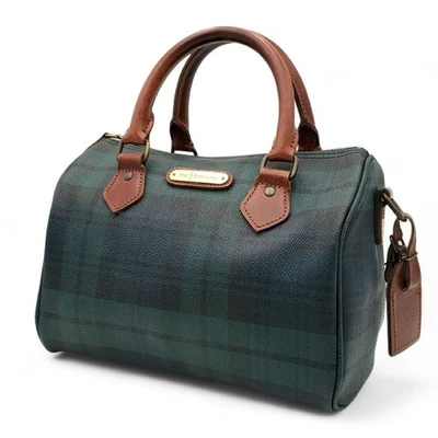 Polo Ralph Lauren Mini Bolso Boston Reloj Negro Cuadros PVC Cuero Usado Foto 1 de 4