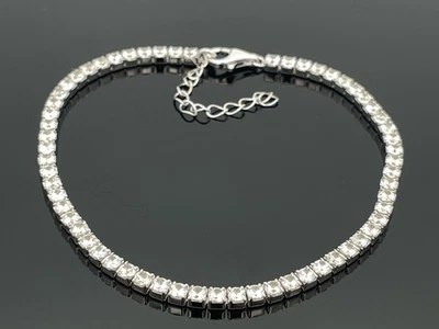 TENNISARMBAND 925/-SILBER RHODINIERT MIT ZIRKON SILBERZEIT SCHMUCKJAGD - Bild 1 von 3