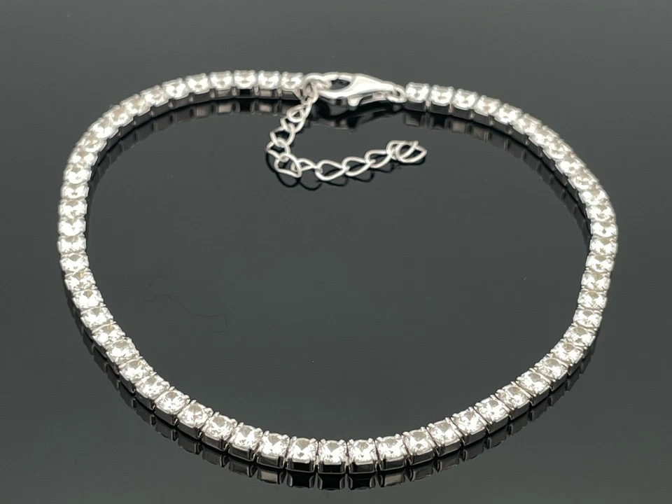 TENNISARMBAND 925/-SILBER RHODINIERT MIT ZIRKON SILBERZEIT SCHMUCKJAGD - Bild 1 von 3