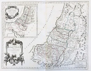 Holy Land Israel Palestine Palästina map Karte Santini Kupferstich 1779 - Bild 1 von 1