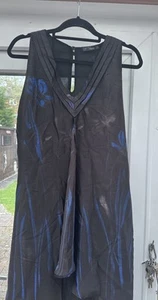 Next Signature Black Sleeveless Silky Dress Size Uk 12 Brand New Tags Floaty - Picture 1 of 14
