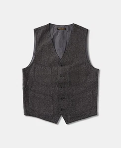 Men's Vintage Vest Salt & Pepper Pocket Casual Suit Work Waistcoat | Olderbest - Picture 1 of 15