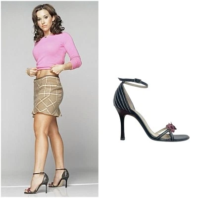 💅🏻👡 Tacones ASO Gretchen Wieners Mean Girls cuero negro flores Foto 1 de 4