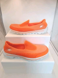 Skechers Go Walk Womans Low Top Orange Sneakers Size 7. Worn Once VGC - Picture 1 of 7