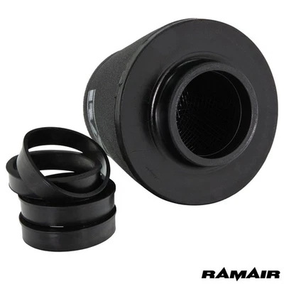 Filtro de aire de inducción universal Ramair Performance - Anillos reductores de identificación de 90 mm incluidos Foto 1 de 4
