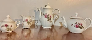 Vintage Royal Sealy Moss Rose China, Coffee & Teapot& Creamer Set - Picture 1 of 4