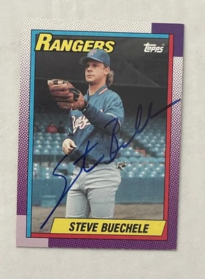 Steve Buechele SIGNED 1990 Topps #279 IP AUTO Texas Rangers - Image 1 of 2