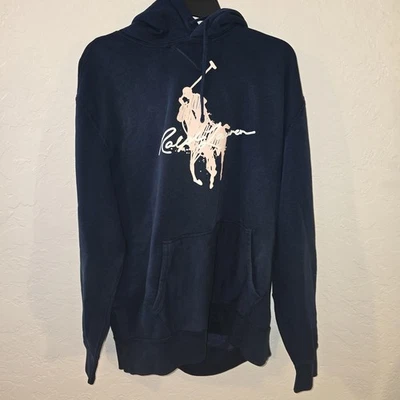 Polo Ralph Lauren Big Pink Pony Pullover Sudadera con Capucha XL Azul Marino Cáncer de Mama 2017 Foto 1 de 4