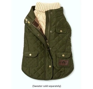 Fab Dog Quilted Barn Dog Coat Olive Green Size 16" NEW RT$76 - Picture 1 of 10