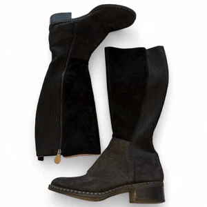 Gentle Souls 10 Kenneth Cole Best Chelsea Wildleder hohe Reitstiefel schwarz gerippt - Bild 1 von 8