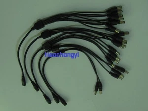 Cable adaptador divisor de alimentación de CC 5,5x2,1 mm hembra a macho conexión para cámara de CCTV - Imagen 1 de 7