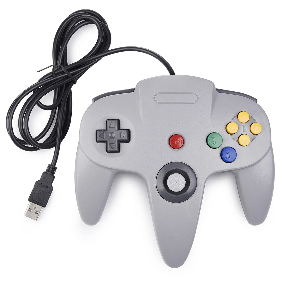 Para Nintendo 64 N64 Controlador USB Gamepad Joystick Para PC MAC Raspberry Pi 3 Foto 1 de 4