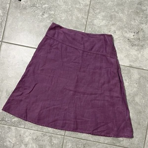 Gonna midi svasata Eileen Fisher 100% lino linea A viola Lagenlook Boho Petite S - Foto 1 di 14
