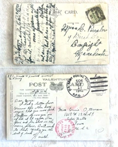RARE (1)-1907 (1)-1943 (Half Cent/Military FREE US Postage Stamps)-2 Postcards - Picture 1 of 9