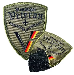 Deutscher Veteran Aufnäher Bundeswehr Deutschland Patch mit Klett ca. 9cm x 7cm - Bild 1 von 8