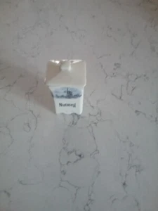 Vintage Delft Blue Ceramic Kitchen SMALL Canister, labeled Nutmeg - Picture 1 of 1