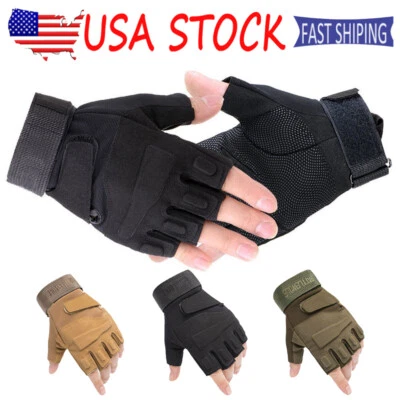 Fingerless Tactical Gloves Motorcycle Driving Gloves Half-Finger Riding Gloves - Image 1 of 4