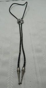 Vintage Bolo Western Tie Silver Tone Horseshoe Horse Head W/ Braided Cord - Picture 1 of 7