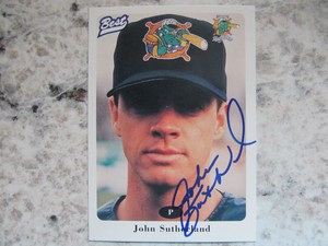 Yankees John Sutherland Signed Autographed 1996 Norwich Navigators Mint