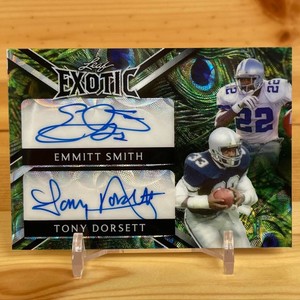 Emmitt Smith & Tony Dorsett 1/1 2023 Leaf Exotic Peacock Kaleidoscope Dual Auto
