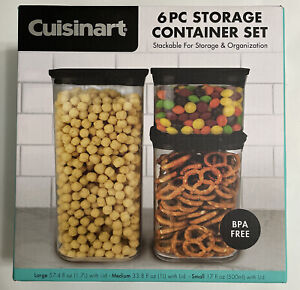 Cuisinart 6 Pc Storage Container Set- Black Lid