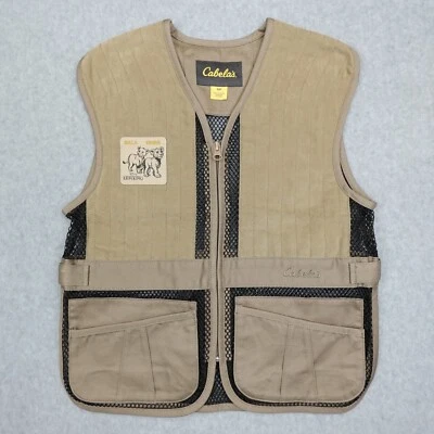 Cabelas Shooting Vest Womens S Zip Utility Hunting Mesh Brown Lion King Patch - Image 1 of 4
