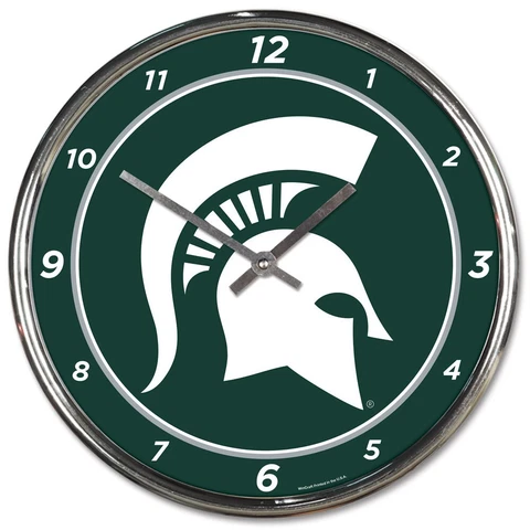 WinCraft Michigan State Spartans Chrome Wall Clock Cover