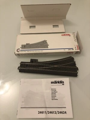 Marklin C 24611 scambio sinistro con massicciata da 188,3 mm R2 437,5 mm 24,3° - - Immagine 1 di 4