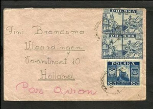 POLONIA 1944 CUBIERTA AÉREA A HOLANDA (VLAANDINGEN) WADOWICE CANCELAR BIEN - Imagen 1 de 2