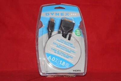 6 Feet (1.8m) Digital Video Cable, DVI-D to HDMI, Dynex DX-AV011 - Image 1 of 3