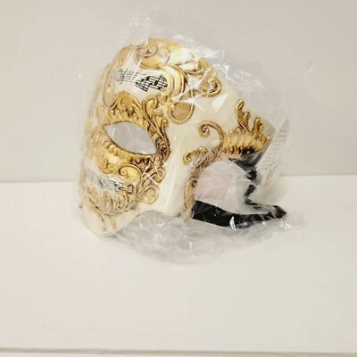 Venetian Phantom of The Opera Masquerade Ball Halloween Party Mask Gold Black - Image 1 of 4