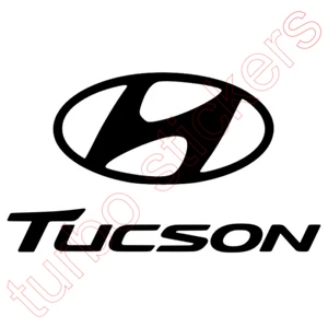 HYUNDAI TUCSON LOGO EMBLEM VINYL STICKER 8 COLOURS CAR TRUCK JDM 210MM x 120MM - Picture 1 of 2