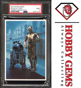 C-3PO R2-D2 PSA 9 1977 Star Wars Topps Yamakatsu Large C1 - Picture 1 of 2