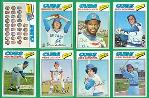 1977 TOPPS CHICAGO CUBS TEAM SET NM REUSCHEL MADLOCK BRUCE SUTTER RC - Picture 1 of 3