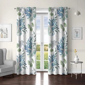 Coastal Nautical Window Curtain 50% Light Blocking Curtains Beach Ocean-Theme... - Picture 1 of 7